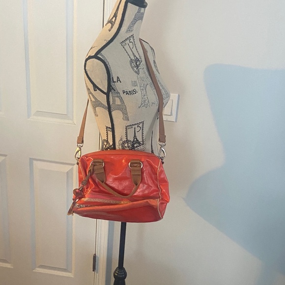 key-Per Fossil coated canvas Orange tote handbag - Picture 1 of 8